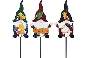 hogardeck 3 Pieces Metal Gnome Garden Stakes
