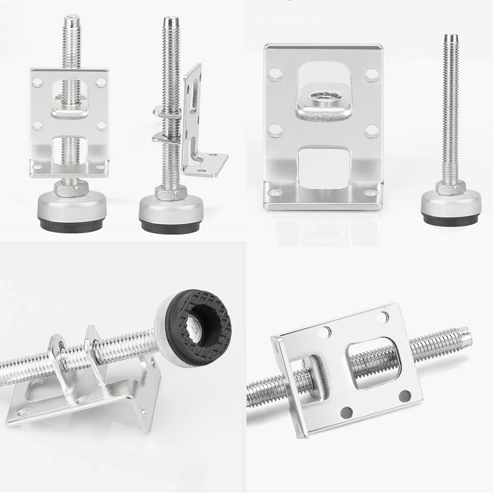 Yeejoy Robuste, verstellbare Möbelbein-Nivellierfüße, L-Form, Silber, Schwarz (4 Stück)