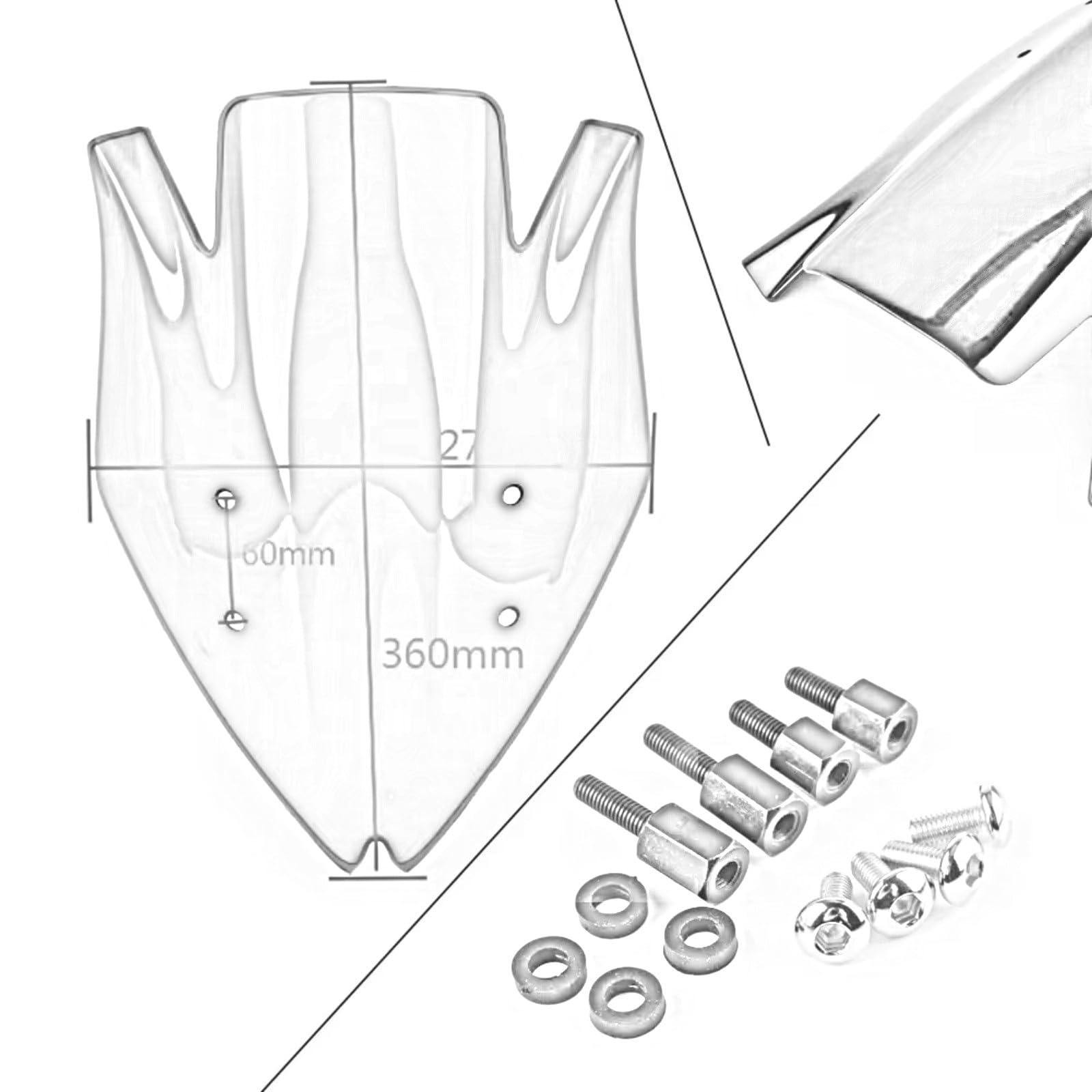 Amazon | オートバイ用デフレクター For Ninja For Z1000 2007 2008