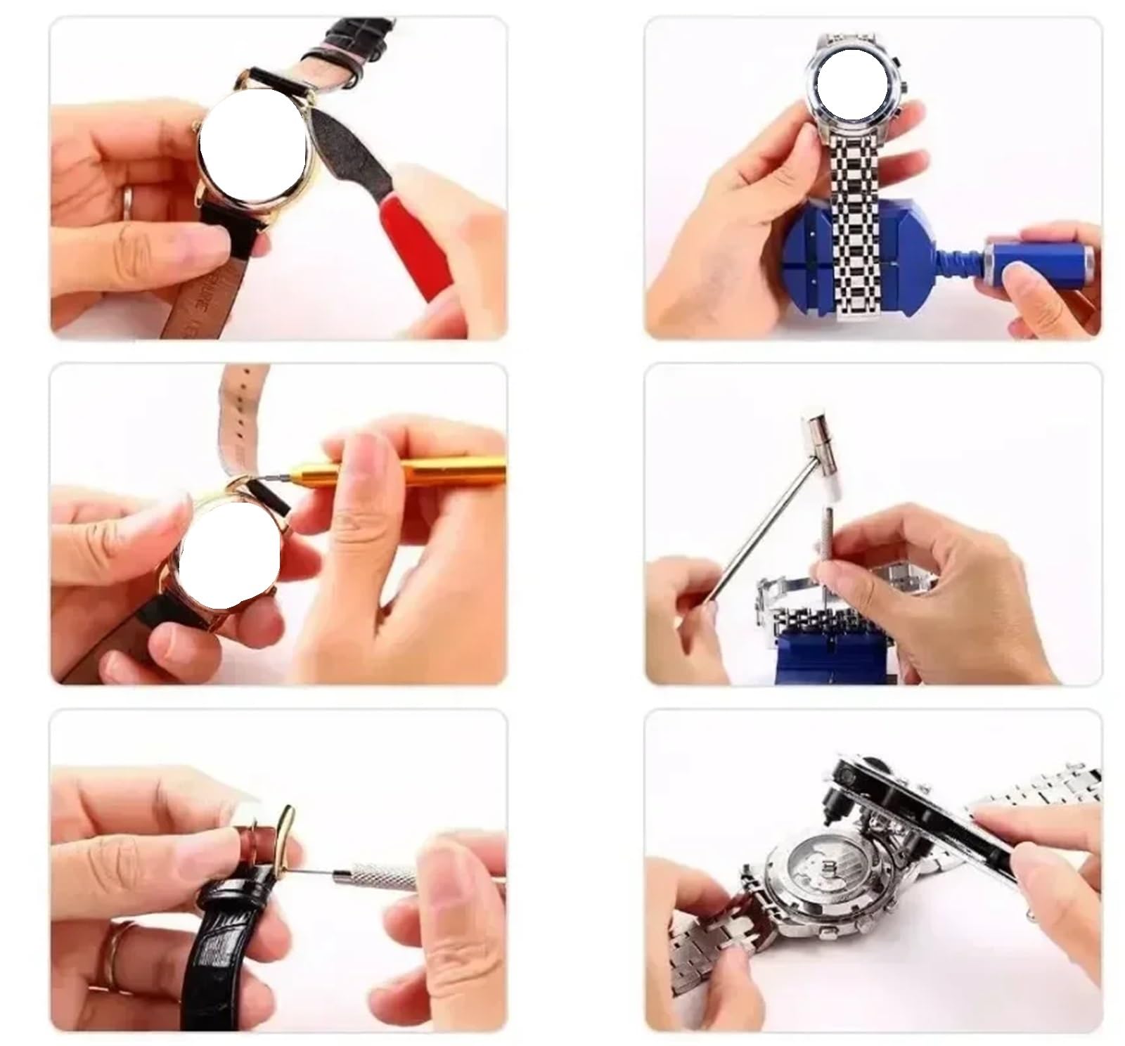 Kit De ReparacióN De Relojes 147 unids/set de herramientas for reparar relojes, mantenimiento de relojes, ajuste de correas de reloj, reemplazo de baterías, desmontaje e instalación Para ReparacióN De