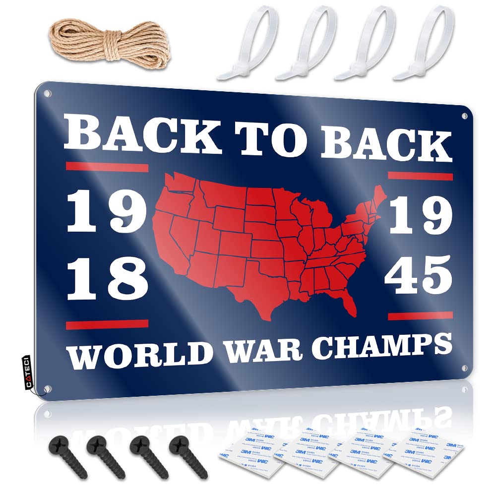 HELIOFORGE Funny Home Decor World War Champs Tin Sign Funny Sign Decor Funny Coffee Signs(30X40CM)