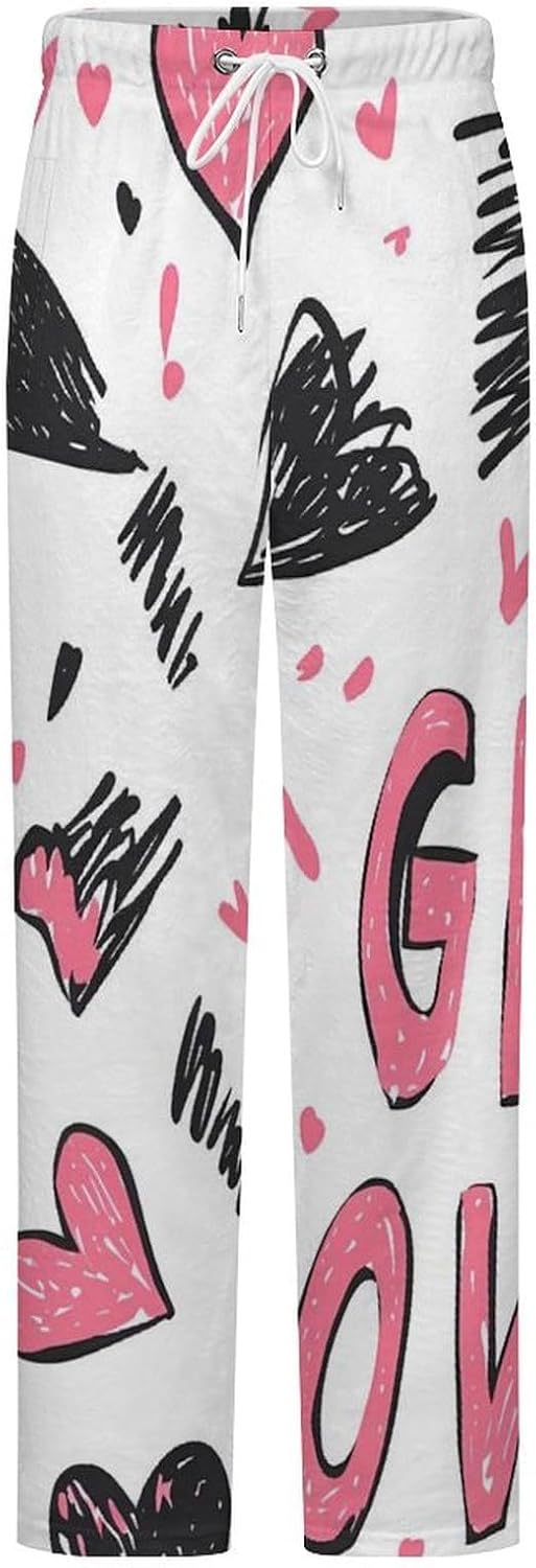 Power with Love Pajama Pants Women Flannel Lounge Sleep Bottoms PJ Sleepwear