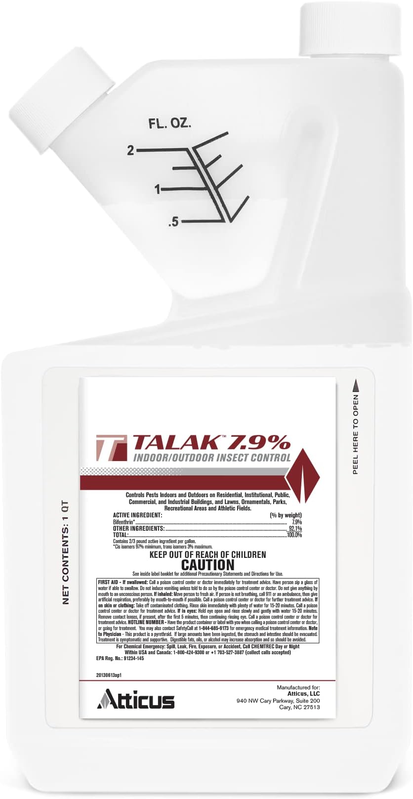 Talak 7.9% Indoor/Outdoor Insect Control - Bifenthrin Concentrate (32 Ounce)