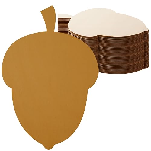 12 Pcs Wooden Acorn Cutouts - Unfinished Wooden Acorn Shape