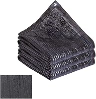 Vista 1 de Tela de malla con cifrado de aguja plana negra, 95 % resistente a los rayos UV, antienvejecimiento, red de sombra con ojales, para jardín, balcón