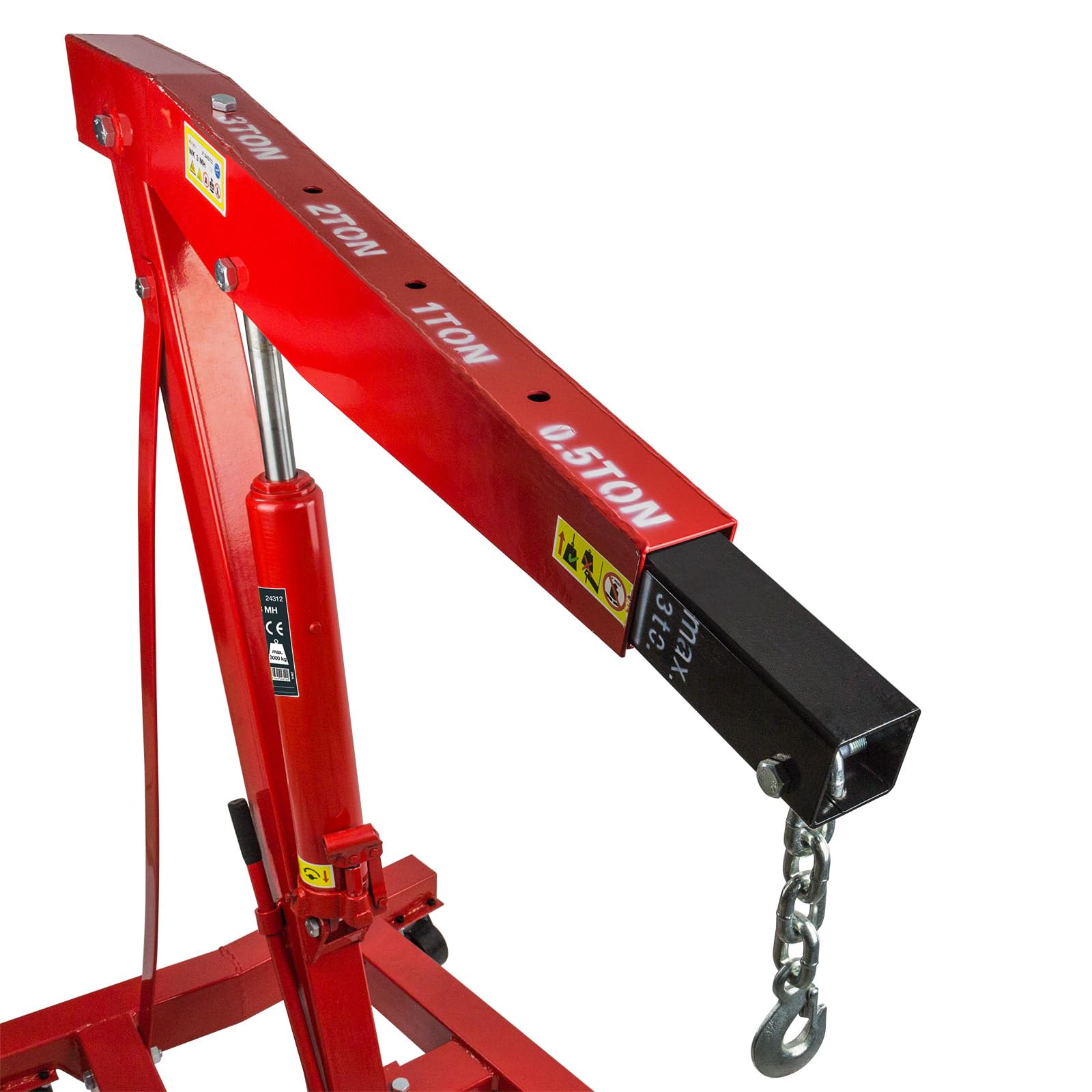 DEMA Werkstattkran 3000 kg / 3 t - Kran, Motorkran, Motorheber, Hebekran, Getriebekran - Stabil, Mobil, Belastbar - Für Auto, Motoren, Werkstatt, Garage, Lastenheben