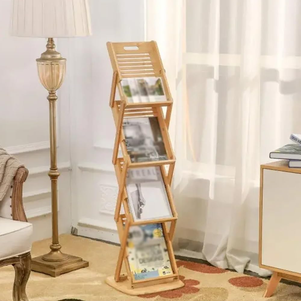 Supporto per giornali a 4 bande pieghevole a pavimento rivista per brochurerek porta giornali espositore libreria manuale Scaffale per letteratura