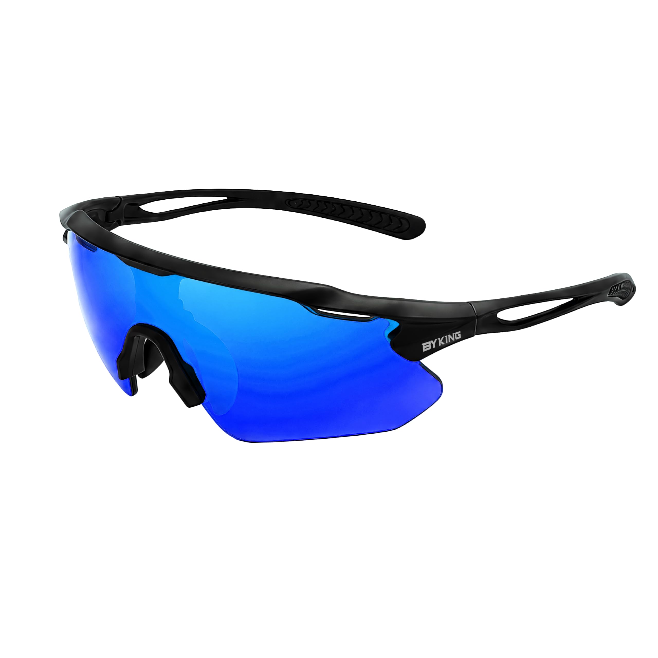 Byking Sport Sunglasses, Polarised Glasses For Men/Women, Sunglasses For Running Hiking Cycling Golf Cricket Beach Volleyball Rowing. Sport Protective Shades with UV400 Multi-colour Lens. (Blue)