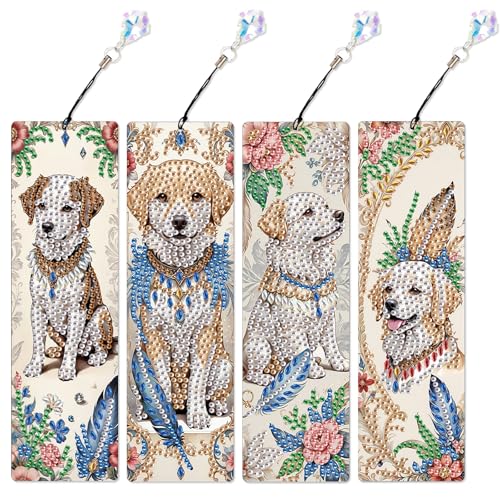 Puzzle diamant marque-pages adultes peinture par numéros kit de 4 pièces loisir créatif