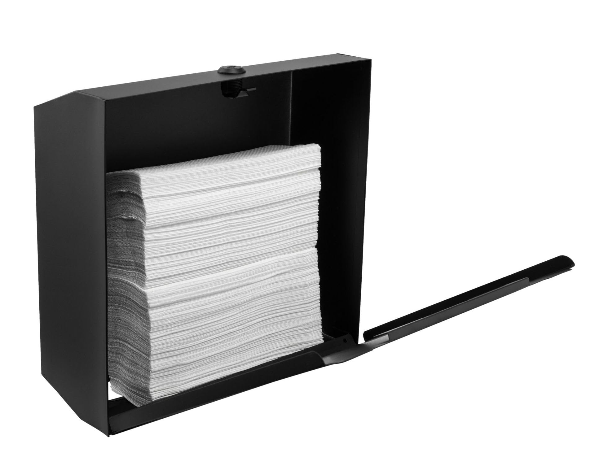 REBMANN Profi - Papiertuchspender SELBSTKLEBEND neu 3m Powerkleber, Handtuchspender Falttuchspender 250-400 Blatt Edelstahl schwarz