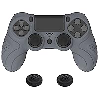 Vista 18 de PlayVital Guardian Edition Black Ergonomic Soft Anti-Slip Controller Silicone Case Cover for ps4, Rubber Protector Skin with Joystick Caps for ps4