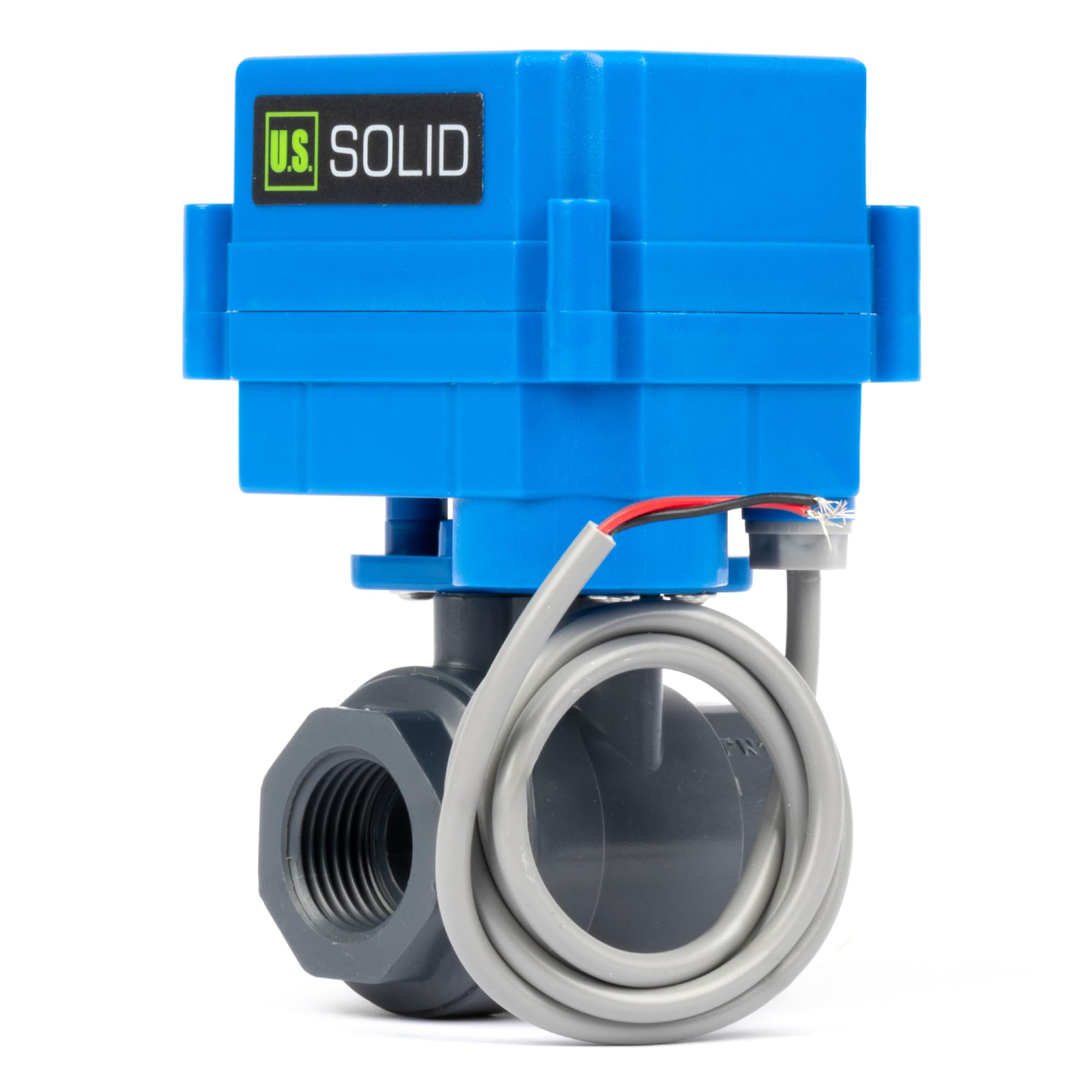 U.S. Solid Zmotoryzowany zawór kulowy UPVC 1/2" – elektryczny zawór kulowy z tworzywa sztucznego z pełnym portem, automatyczny powrót 2 przewody, 85-265V AC, normalnie zamknięty