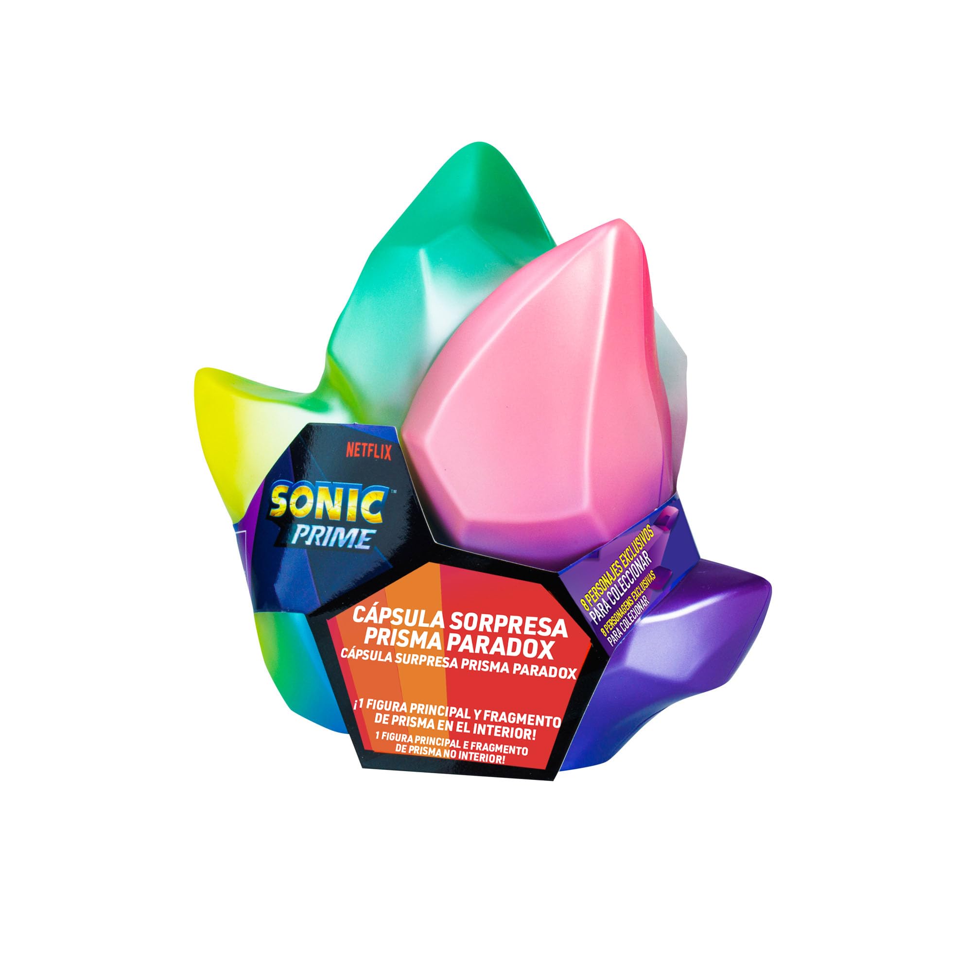 Bizak Sonic 64110901 64110901 Prisma Capsule Surprise Box with 1 Jointed Mini Figure, Collectable Video Game Figure, 8 Differences, 7 cm, 3 Years