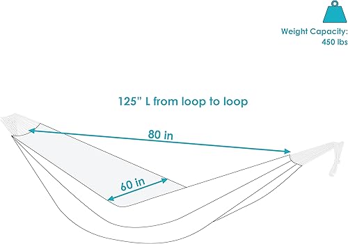 Miniatura 4 de Sunnydaze - Hamaca doble brasileña de algodón para exteriores - Hamaca al aire libre con capacidad para 450 libras - Desierto relajante