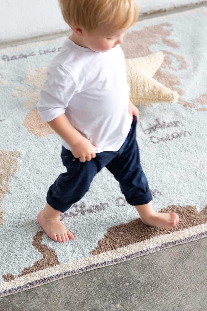 Amazon | Washable rug Vintage Map ラグ Lサイズ 洗える Lorenacanals
