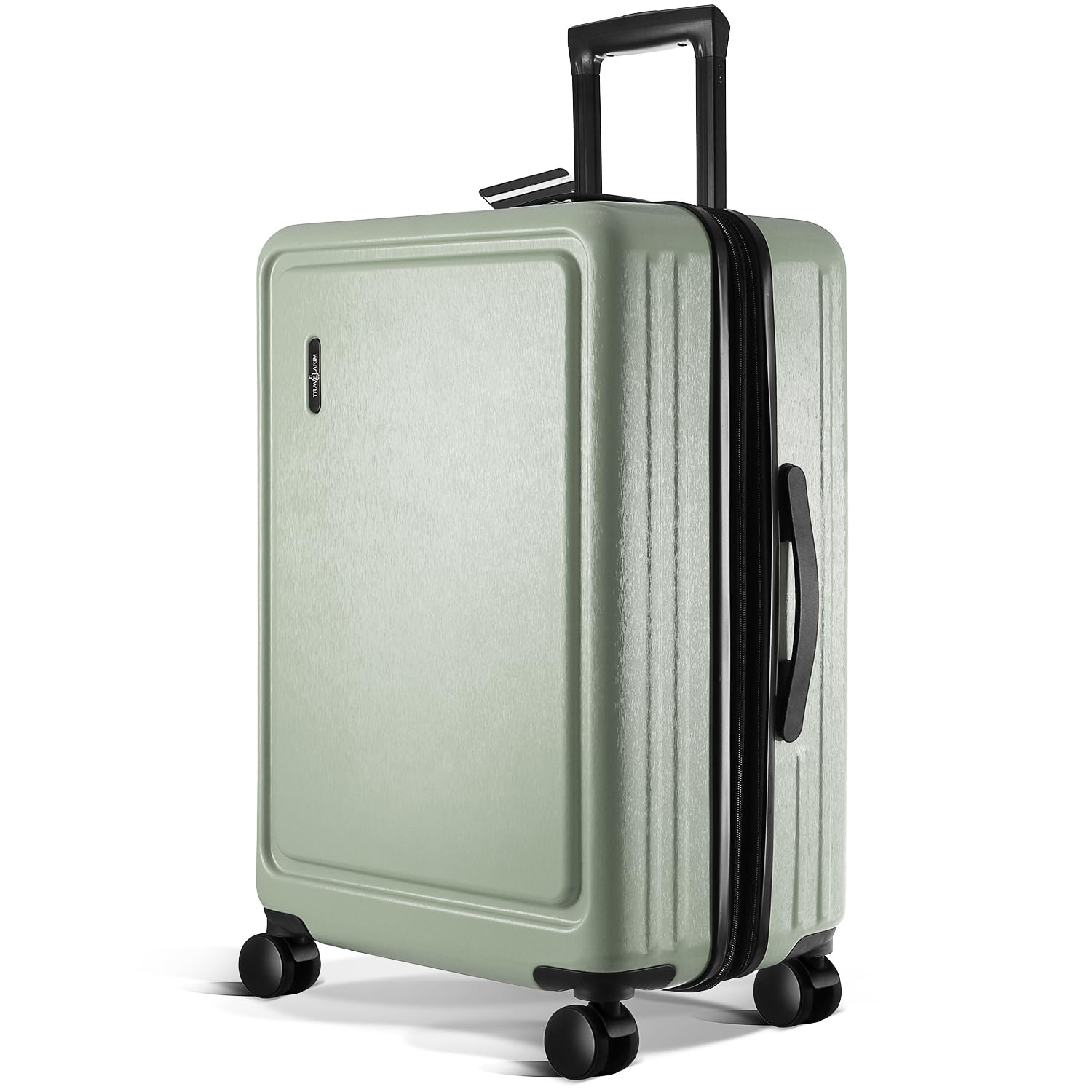 TRAVELARIM 24 Inch Checked Luggage with Spinner Wheels, Medium Suitcase | Expandable, Durable Hard-Shell, Scratch-Resistant, 360° Spinner Wheels, TSA Lock, Travel-Friendly, Sage Green