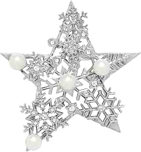 Amazon | 【公式】[ヴァンドームブティック]雪の結晶 星 ブローチ