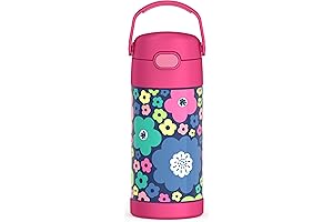 THERMOS FUNTAINER Water Bottle with Straw - 12 Ounce, Mod Flowers