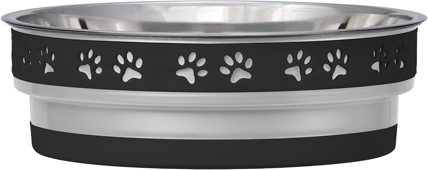 Loving Pets Corsa Dog Bowls- Stainless Steel Dog & Cat Bowls – Spill Proof Dog Food Bowl, Cat Bowl, Puppy Essentials & Pet Supplies Great for Home & Travel (Small 10-20 lbs, Stealth Black)