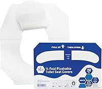 Vista 1 de MED PRIDE Sábanas protectoras de baño ecológicas – Fundas de asiento de inodoro desechables sépticas [paquete de 250] – Fundas de asiento de inodoro