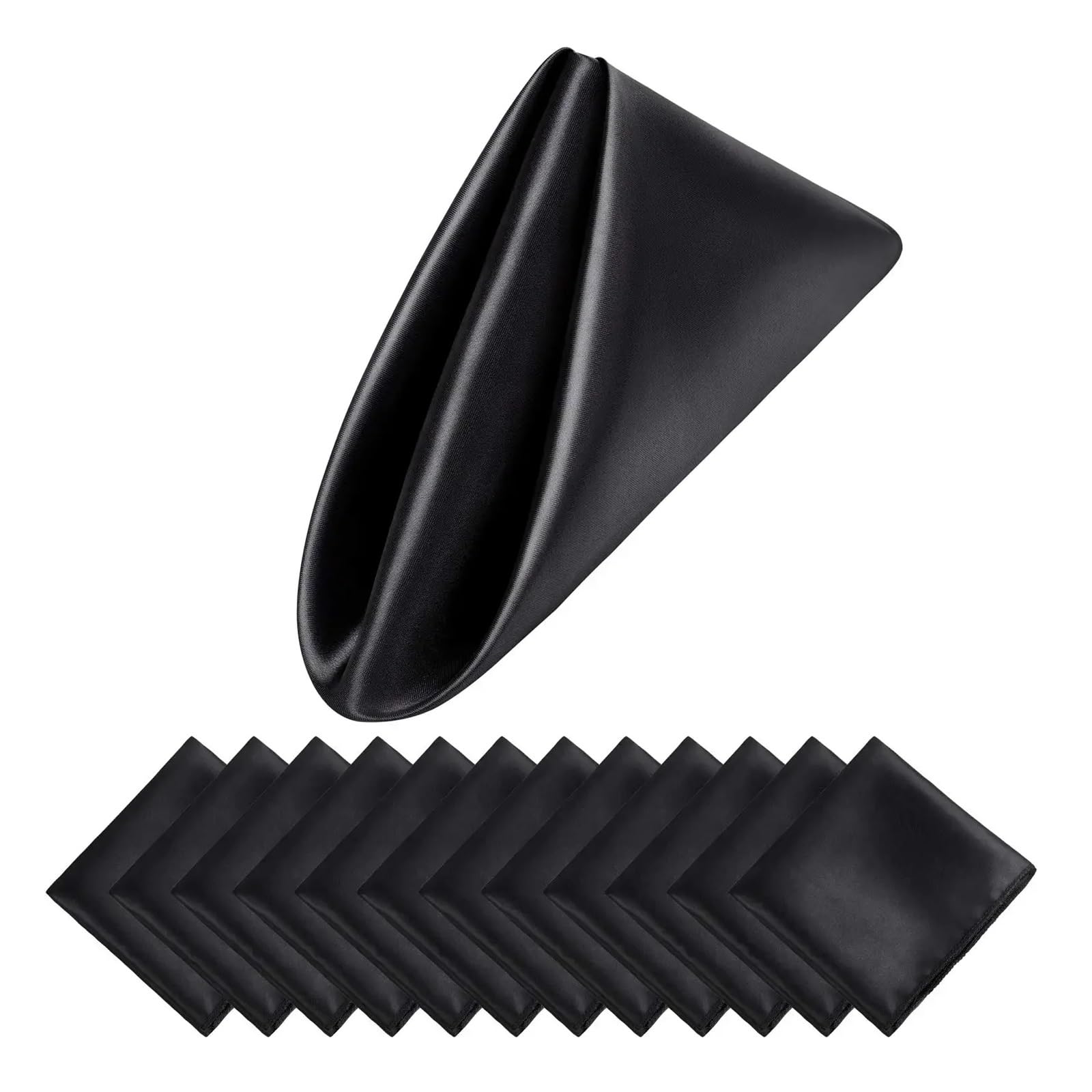 Jfnklfg 30Pcs Black 30Pcs 30X30cm Wedding Green Satin Napkin Soft Table Napkins For Romantic Party Dinner Decoration