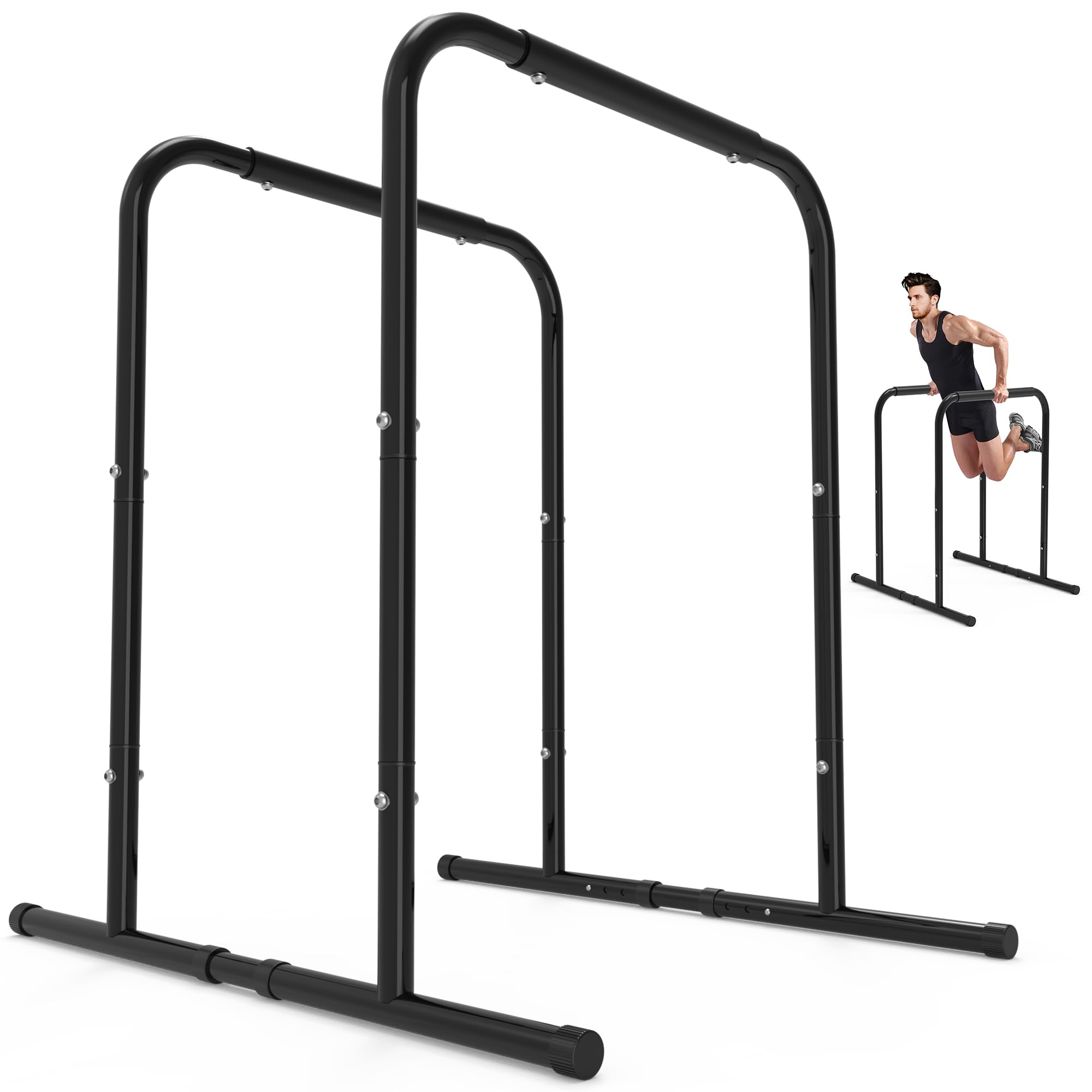leikefitness Pull Up Dip Station Strength Training Dip Stands Station Tricep Dips Push-Ups For Home Gym