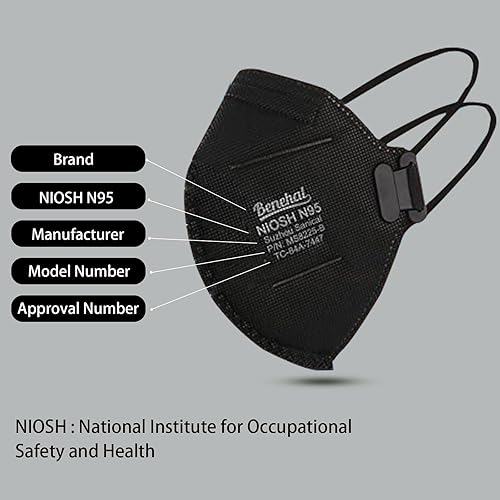 Miniatura 18 de NIOSH - Máscara respiradora de partículas N95, aprobada por NIOSH, paquete de 100 mascarillas N95, envueltas individualmente, color blanco Paquete