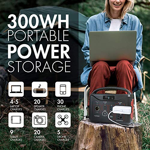 Tenergy Solar Generator Bundle w/ 60W Portable Solar Panel and 300wh Portable Power Station Bundle, for Renewable Energy Solar Power Generator, Emergency Backup Power, Outdoor Camping, RV Campervans - Image 3