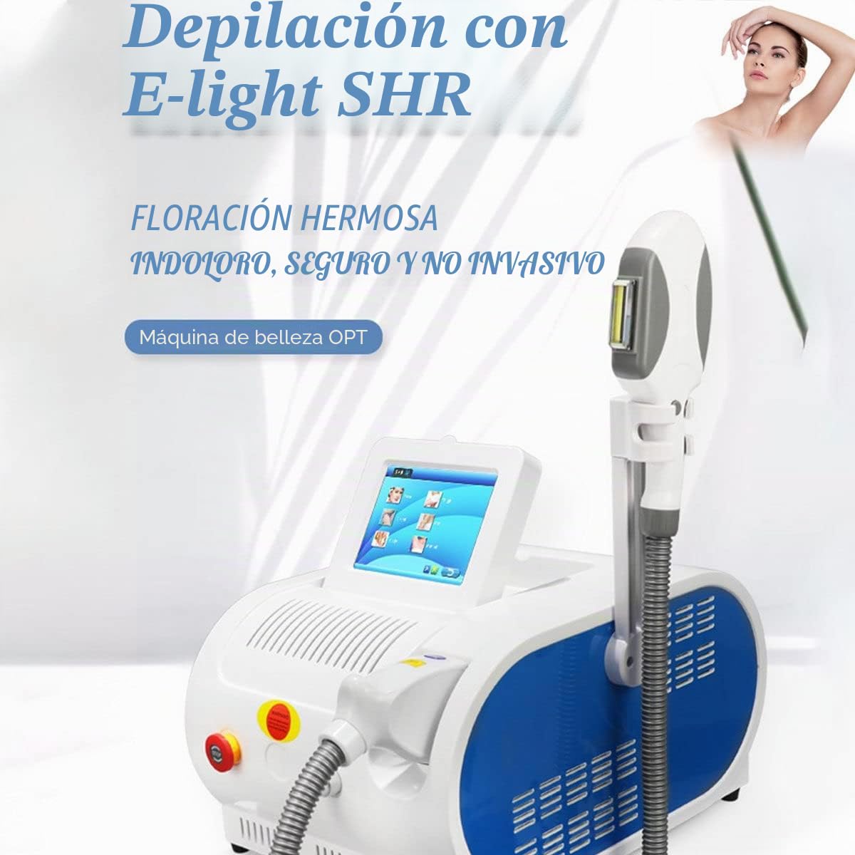 Depiladora de luz pulsada IPL E-Light SHR con 2 Modos de Flash, Profesional para la depilación láser de Cuerpo y Cara - Salón en casa