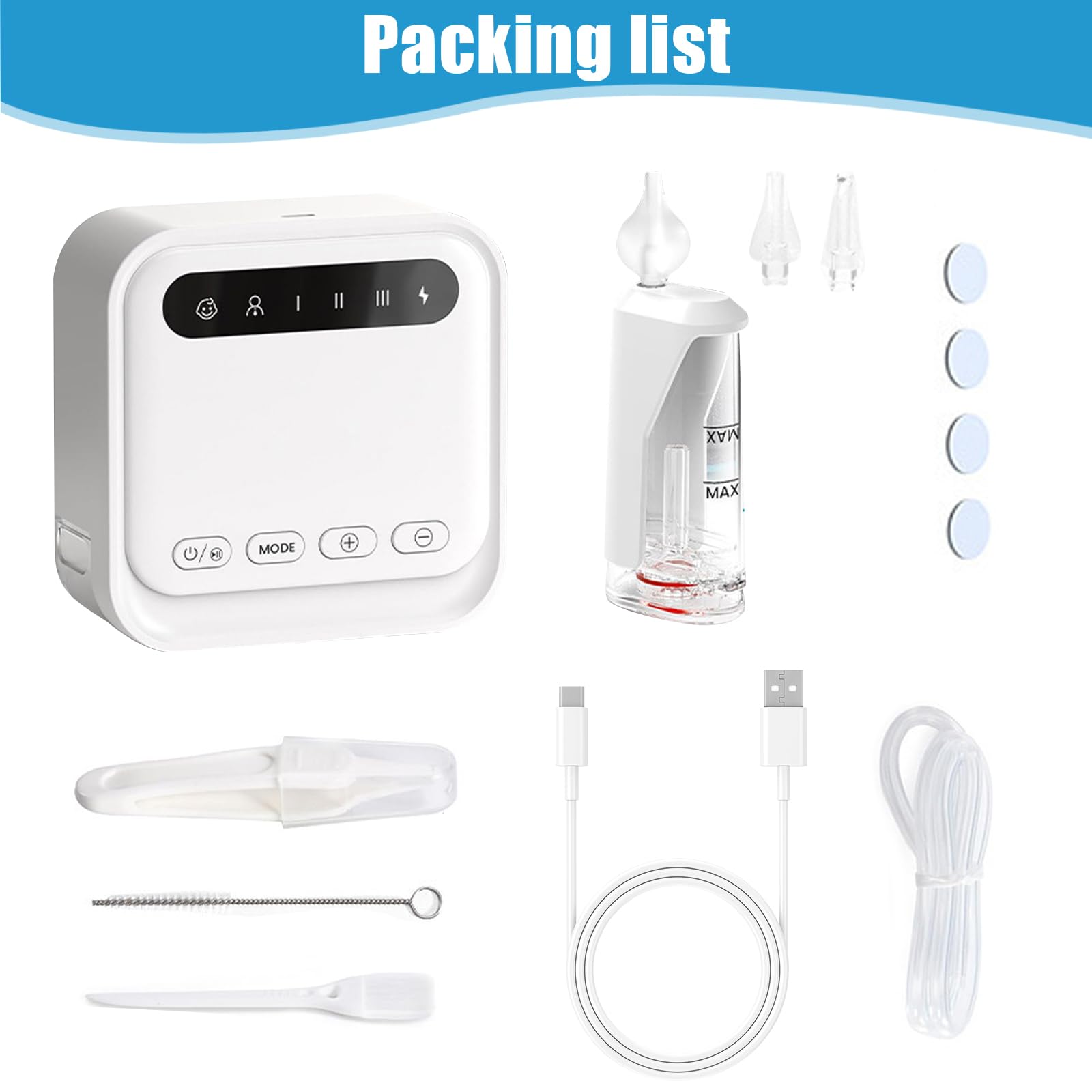 Succión nasal eléctrica para bebé, 9 niveles de succión nasal para bebé, limpiador de nariz automático recargable para bebés recién nacidos