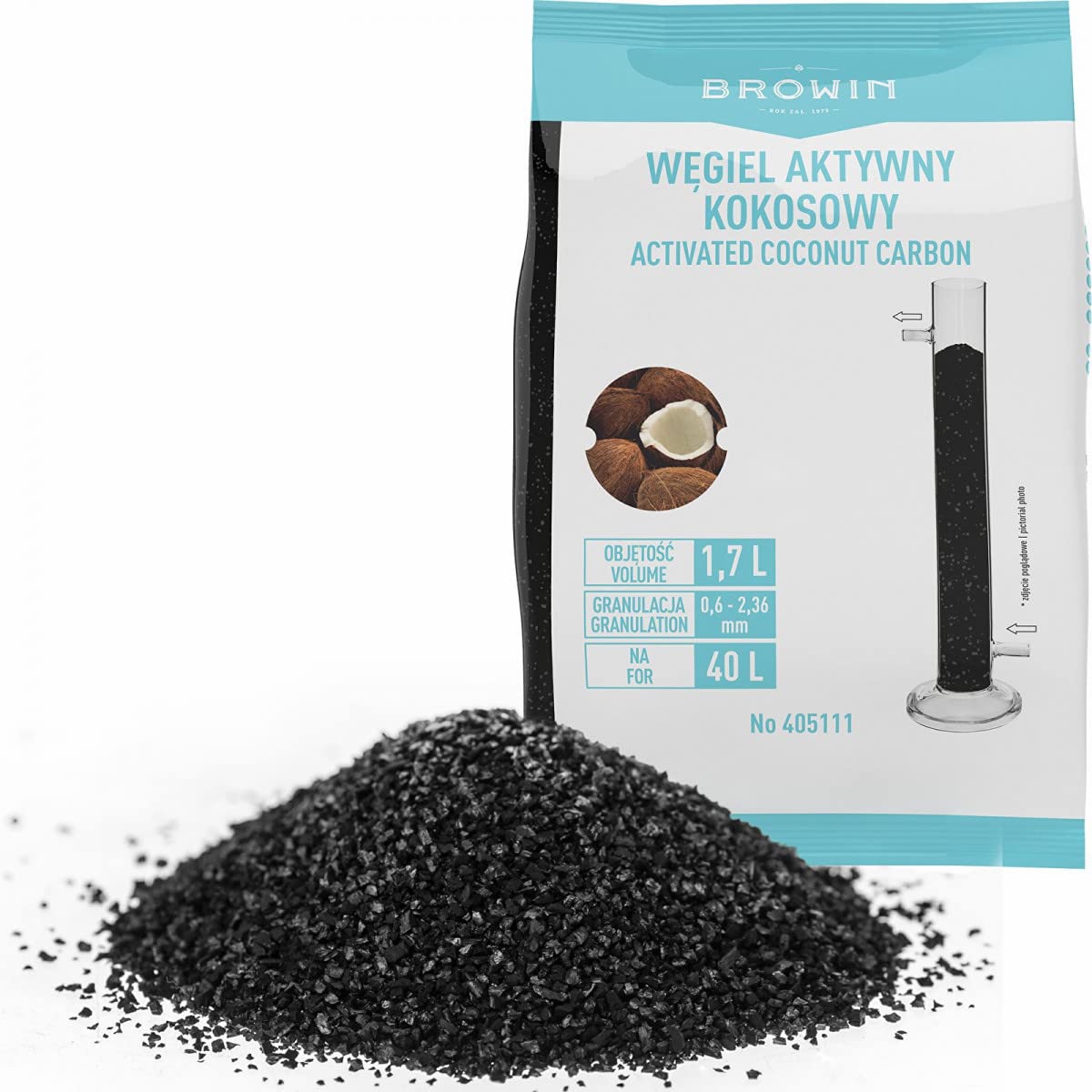 Alcofermbrew Black Coconut Activated Carbon Activsorb 1,7 L (860 G) – Activated Carbon For Filtering | Carbon For Purification | Activated Charcoal Powder