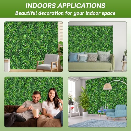 Artificial Grass Wall Panels 20"x20"(16pcs), Hedge Green Wall Decor Backdrop, UV-Anti Fake Greenery Plant Wall Boxwood Panels for Privacy Fence Screen Outdoor Indoor Wedding Garden Backyard - Image 7
