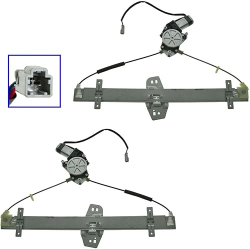 Miniatura 11 de TRQ Juego de regulador de ventana eléctrica delantera y motor compatible con Ford Ranger 1993-2011 1994-2009 Mazda B2300 1998-2001 B2500 1994-2007