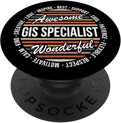 Miniatura 1 de GIS Specialist Tshirt Funny Appreciation Inspire PopSockets Swappable PopGrip
