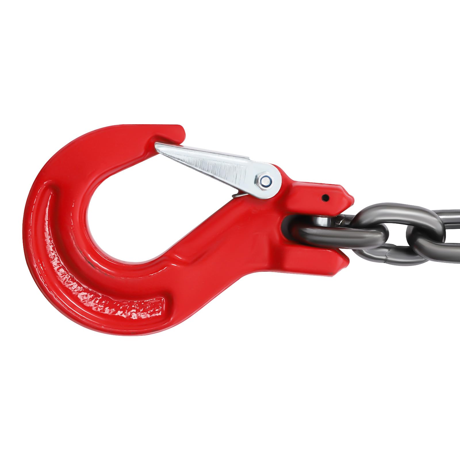 OUKANING 8MM G80 Kettengehänge 3m 5T, Vierstrang-Kettenschlinge mit 2 Sicherheitshaken, Hebekette aus Manganstahl, Rundschlinge für Kran, Transport, Ladungssicherung Baustelle/Lager