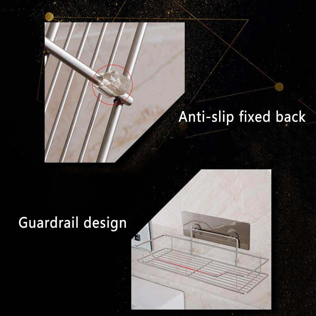 Scaffale da Bagno Squisito Scaffale da Bagno Scaffale a Ventosa Senza punzonatura, Scaffale da Cucina per Bagno con Doccia, Scaffale di Scarico a Parete in Acciaio Inossidabile