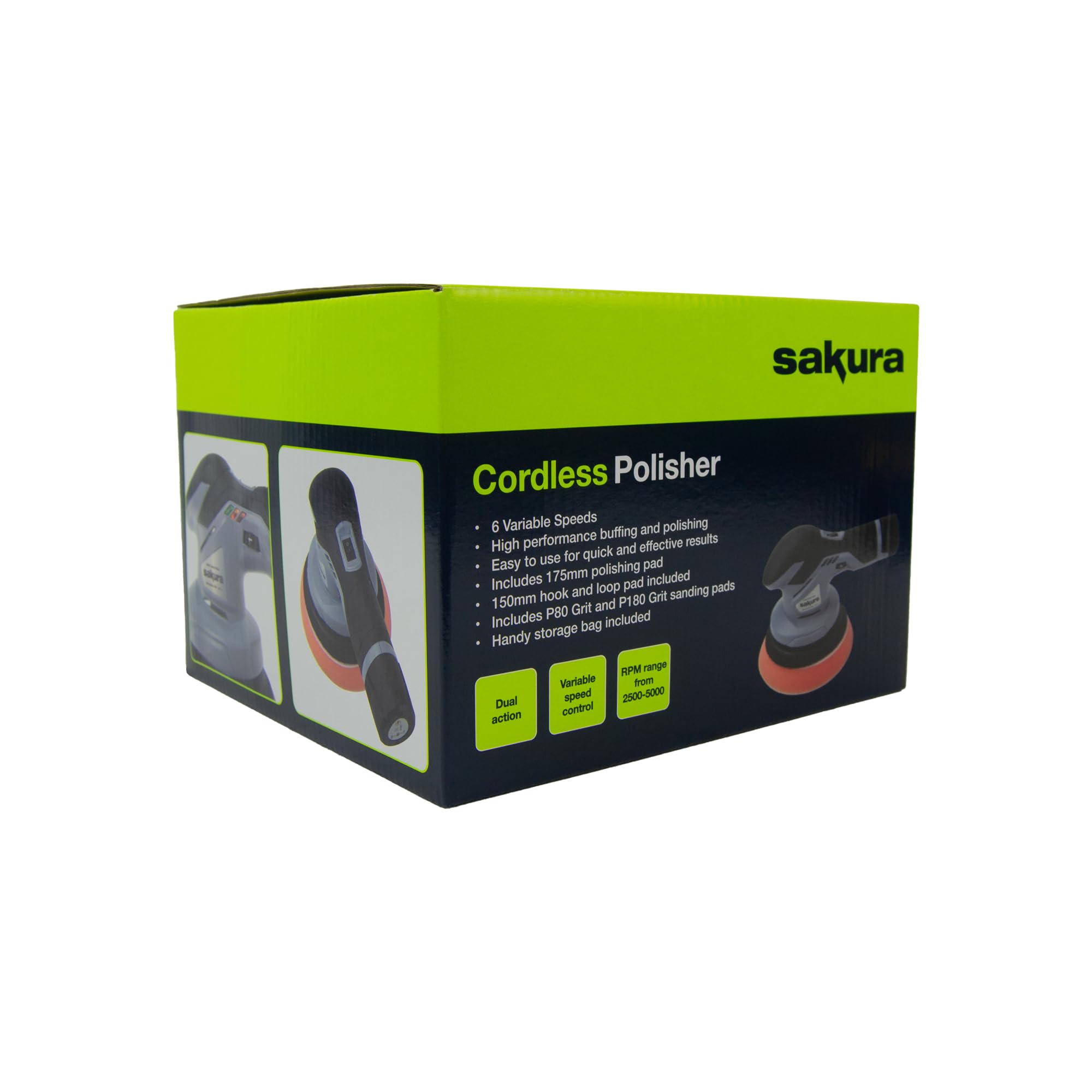 Sakura Cordless Polisher SS5551, Black - Image 2