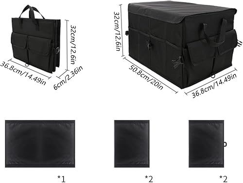 Miniatura 3 de Caja de almacenamiento plegable para automóvil, organizador de SUV para maletero Accesorios portátiles para automóvil, contenedor