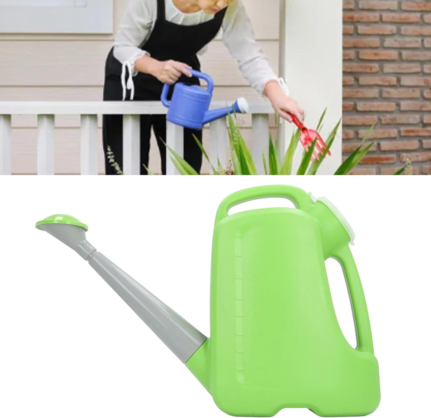 Garden Watering Can with Large Long Spout Durable Plastic Container for Outdoor Plants Flowers and House Plant Watering