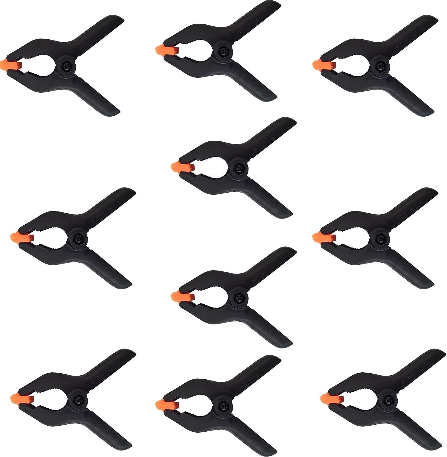 ONDY 10-Pack 3.5 Inch Nylon Spring Clamps Plastic for Woodworking Photo Studio Backdrop Clips
