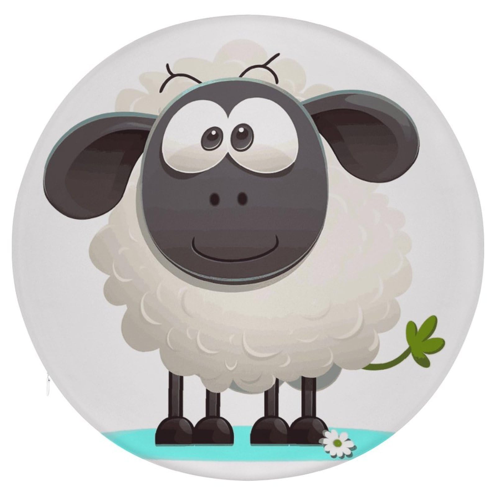 VstaDank Sheep Round Cushion Memory Foam Seat Cushions 15In Comfort Meditation Floor Pillow Anti Slip Soft Stool Cushion Chair Pad for Tatami Living Room Yoga