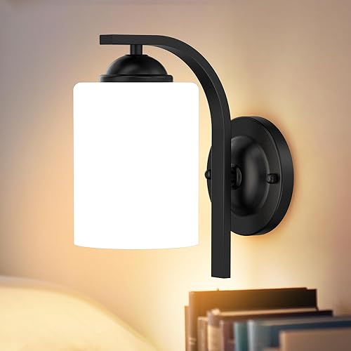 Apliques de pared para dormitorio, baño, accesorios de iluminación modernos de tocador, negro mate, faroles de iluminación de montaje en pared con