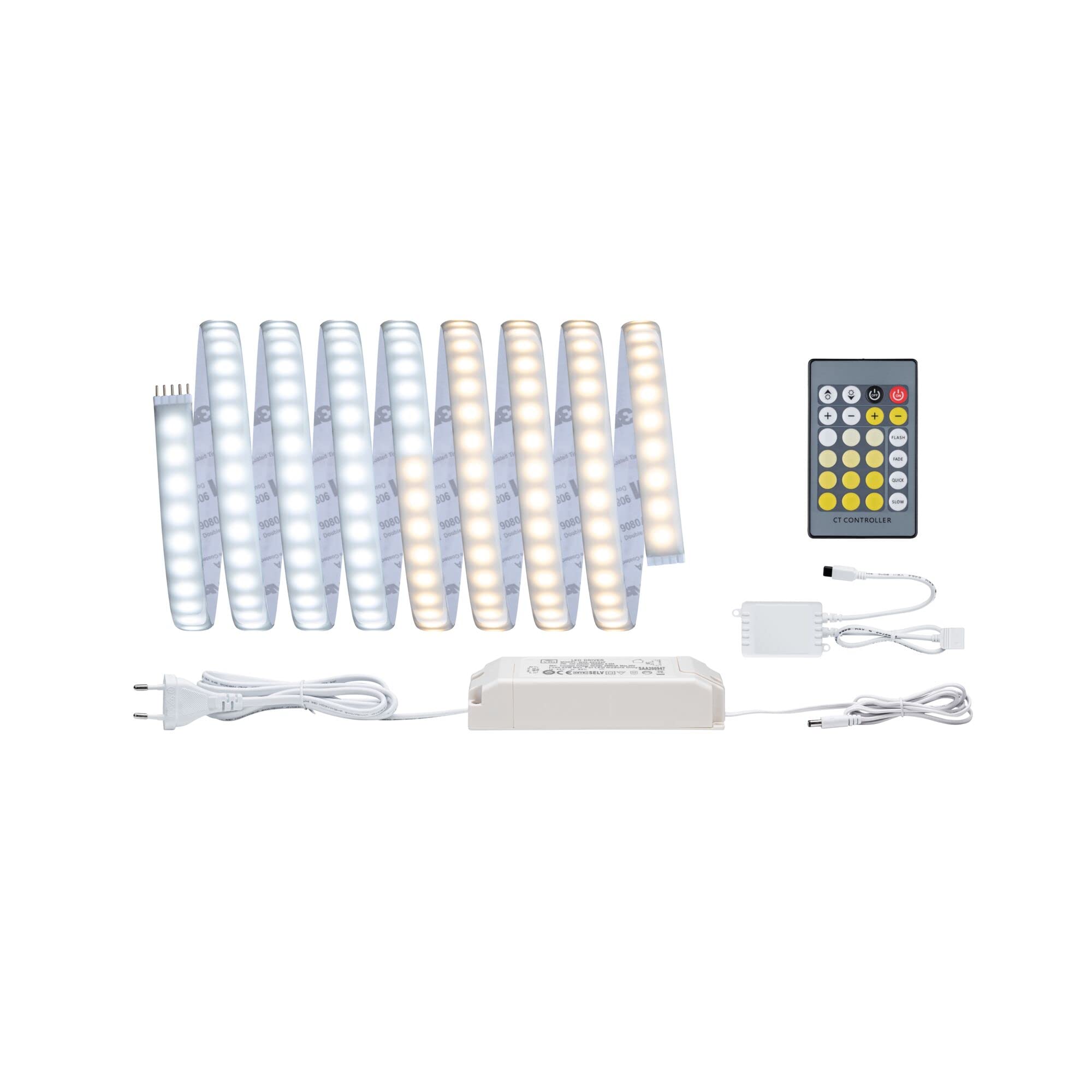 Paulmann 70532 MaxLED 1000 LED Strip Tunable White Basisset IP44 32W 1020lm/m dimmbar 3m Silber Kunststoff 108LEDs/m