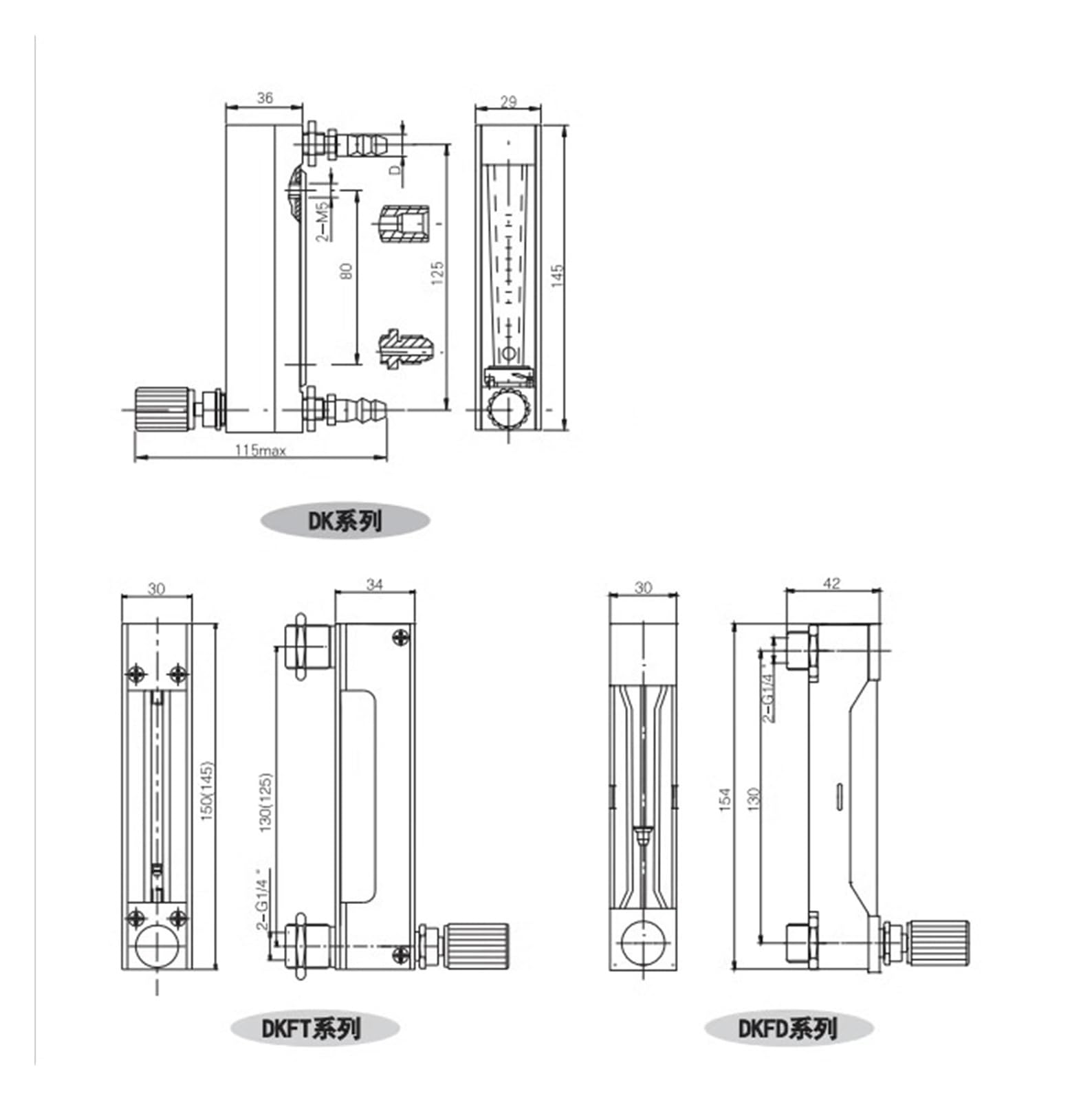 Medidor de caudal con rotor de vidrio LZB-4DKF(LZB-4DKF 10-100ml/min G1/4)