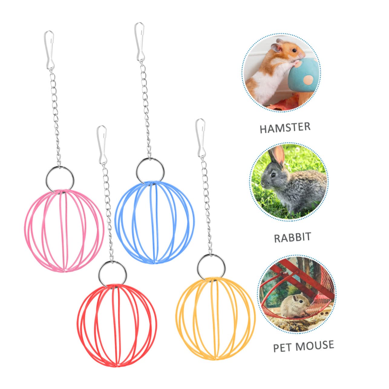 Supvox 12stücke Teiliges Set Hamster Futterball Spielzeug Hängende Futterstation Für Kleine Haustiere Bunte Futterkugel Für Hamster Meerschweinchen Und Kaninchen