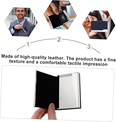 Miniatura 8 de LALAFINA Business Card Holder Stainless Steel Men's Pu Man