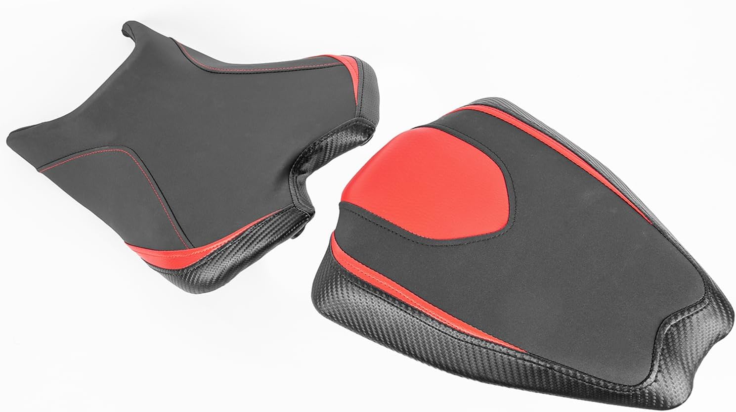 Motorcycle Front Rear Comfort Seat Fit for Aprilia RS 660 RS660 2020 2021 2022 2023 2024 2025, Leather Rider Saddle Solo Back Passenger Cushion Pillion Pad, Red