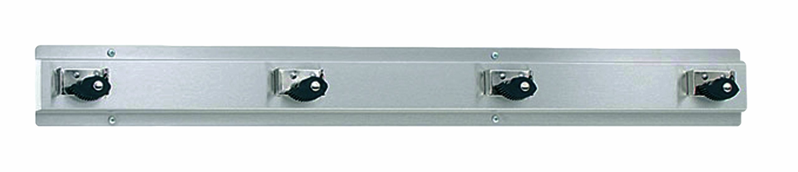 Bradley9954-000000 Stainless Steel 4 Hooks Mop and Broom Holder, 36" Length x 4" Height