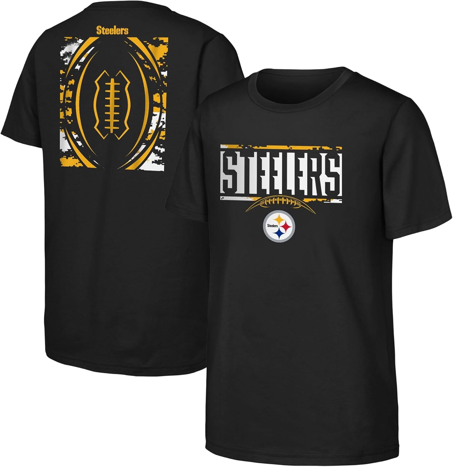 NFL Officially Licensed Kids Youth Boy 8-20 First Down Team Color Primary Logo Short Sleeve Football T-Shirt
