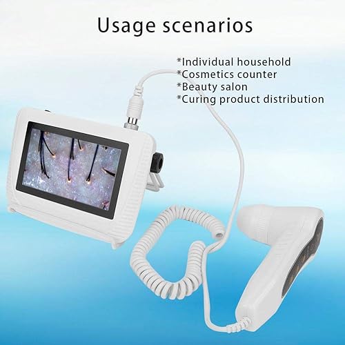 Miniatura 3 de Dioche Máquina del analizador del pelo del diagnóstico de la piel, 5 pulgadas HD LCD Pantalla Digital Detector de piel recargable del cuero